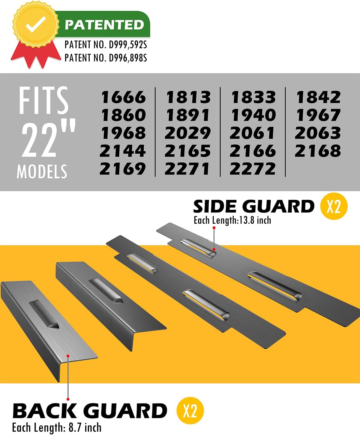 Upgraded Magnetic Wind Guards for Blackstone 22'' Griddle, Fit with Blackstone Griddle Accessories, Protect Flame, Hold Heat, Save Gas, Powder-coated Stainless Steel