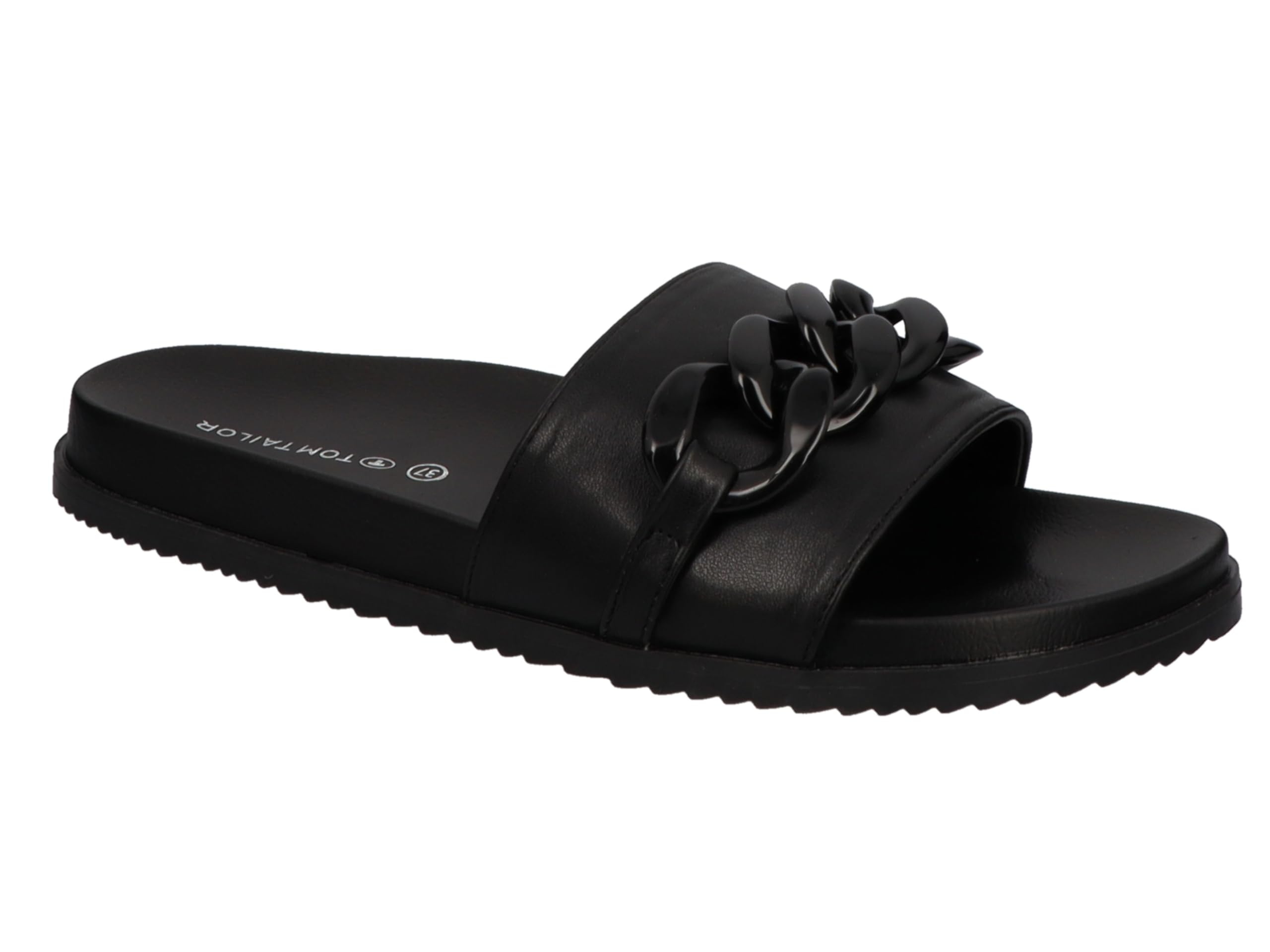 TOM TAILOR Women's 5393606 Loafer Flat, Black, 5 UK