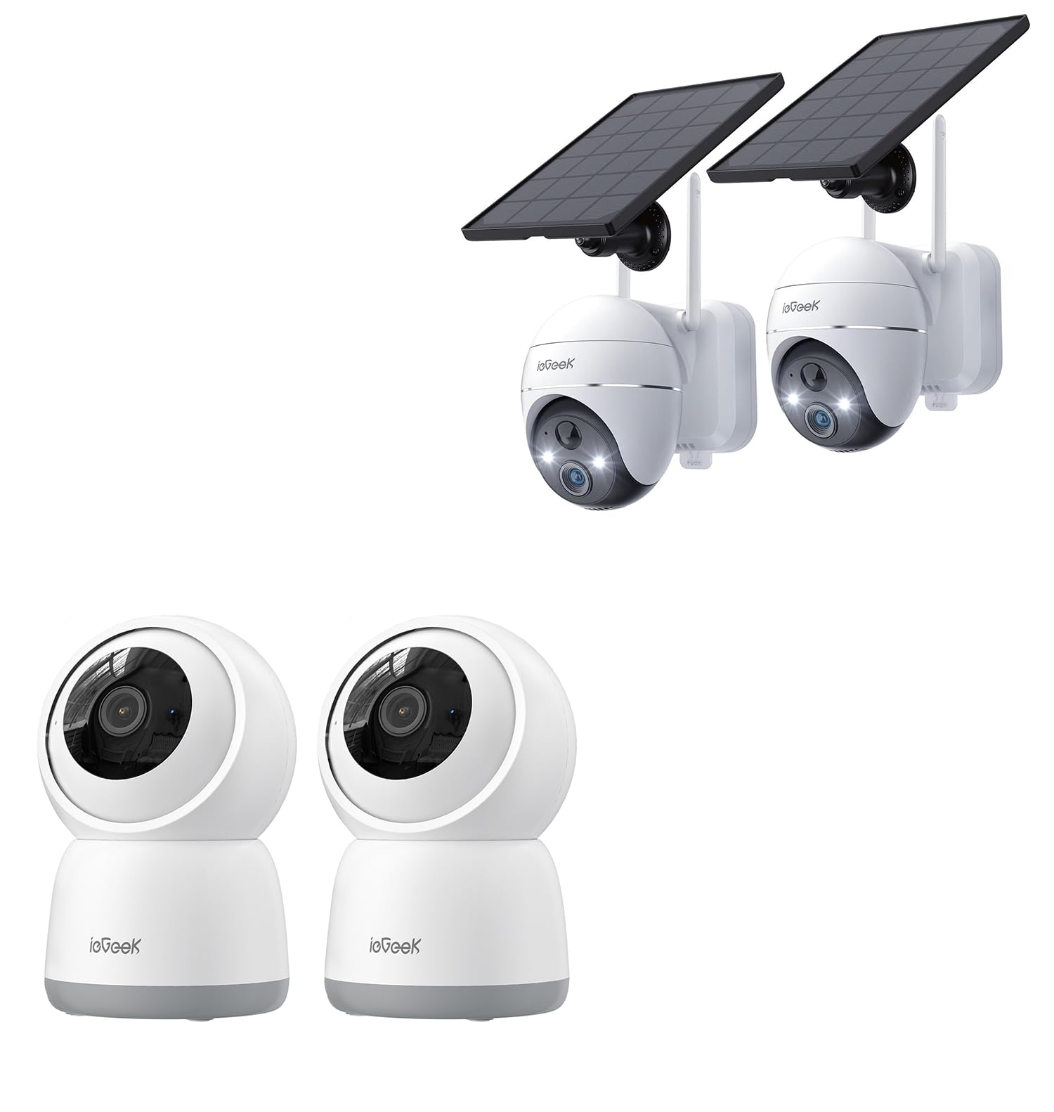 ieGeek 5MP 2.4/5GHz Camara Vigilancia WiFi Interior y 5MP Camara Vigilancia WiFi Exterior Solar