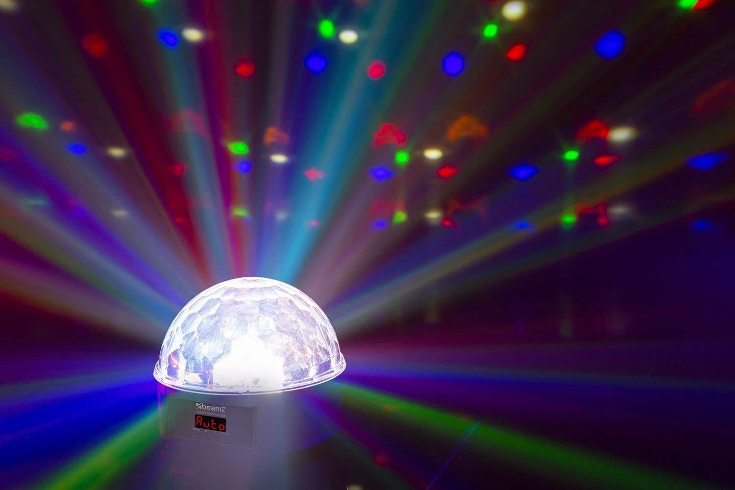 BeamZ JB90R Jelly Ball Effet Lumineux 9 x 1W LED, 7 Canaux DMX, 82 Faisceaux Rotatifs, Mode Automatique et Audio, Faible Consommation, Boitier Solide, Télécommande Incluse