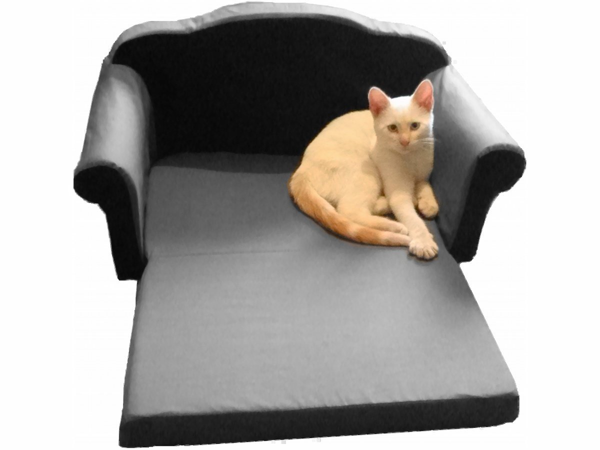 Hunde- & Katzensofa ausklappbar, Stoffbezug, farbig | Ausklappbares Hunde- und Katzensofa mit komfortabler Liegefläche zum Entspannen und Schlafen.