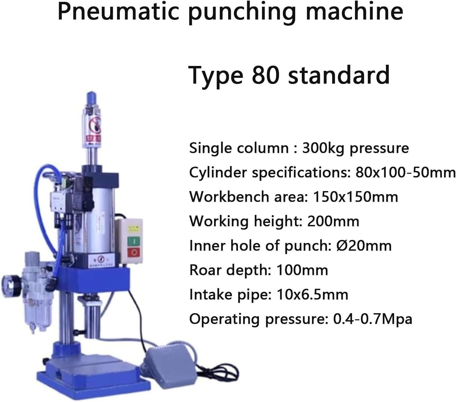 Perforatrice pneumatica verticale, punzonatrice ad alta precisione da 200 kg/300 kg, con pulsanti o pedale per rivettatura da banco