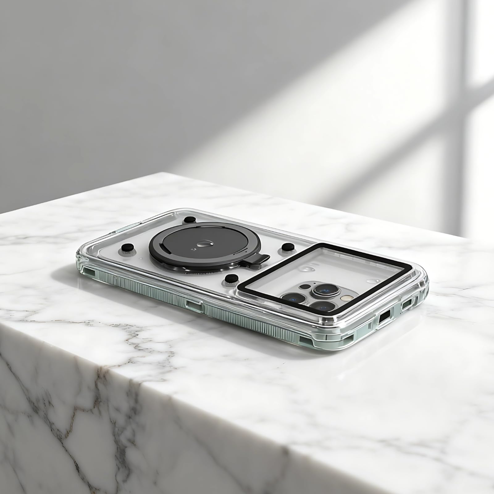 Unterwasser-Schnorchel-Tauch-Handyhülle, IP68 wasserdichtes Case bis 6,9 Zoll, für iPhone 16, Samsung und Huawei Serien, grün, universell, für Unterwasseraufnahmen, bis 15 m, klare Rückseite