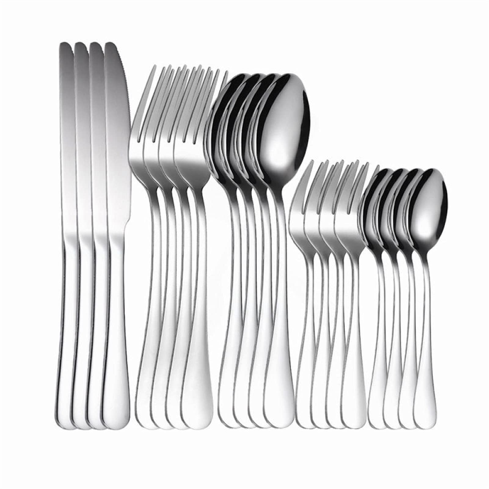 Besteck-Sets Westliches Besteck-Set 20-teiliges Edelstahl-Besteck-Set Gold-Geschirr-Sets Gabel Löffel Messer Heimgeschirr Besteck-Set Edelstahl (Color : Rose Gold) (Gold)