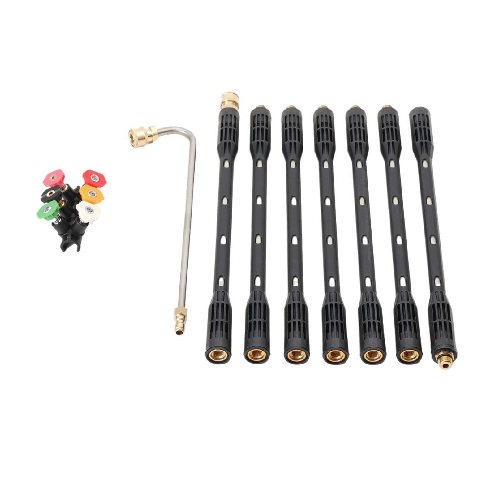 Aywtiun One Color Pressure Washer Extension Wand 1/4" Quick Connector Gutter Cleaning Tool 4000Psi Pressure Washer Extension Wands Roof Cleaner With Nozzles High Pressure Garden Hose Nozzle(11.8 * 7 * 21.9Cm)
