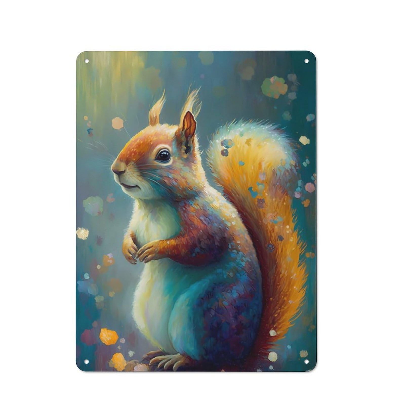 Squirrel Wondrous Industrial Metal Sign 40x30cm, Clean Industrial Loft Wall Plaque for Modern Home, Workshop, Office Or Cafe