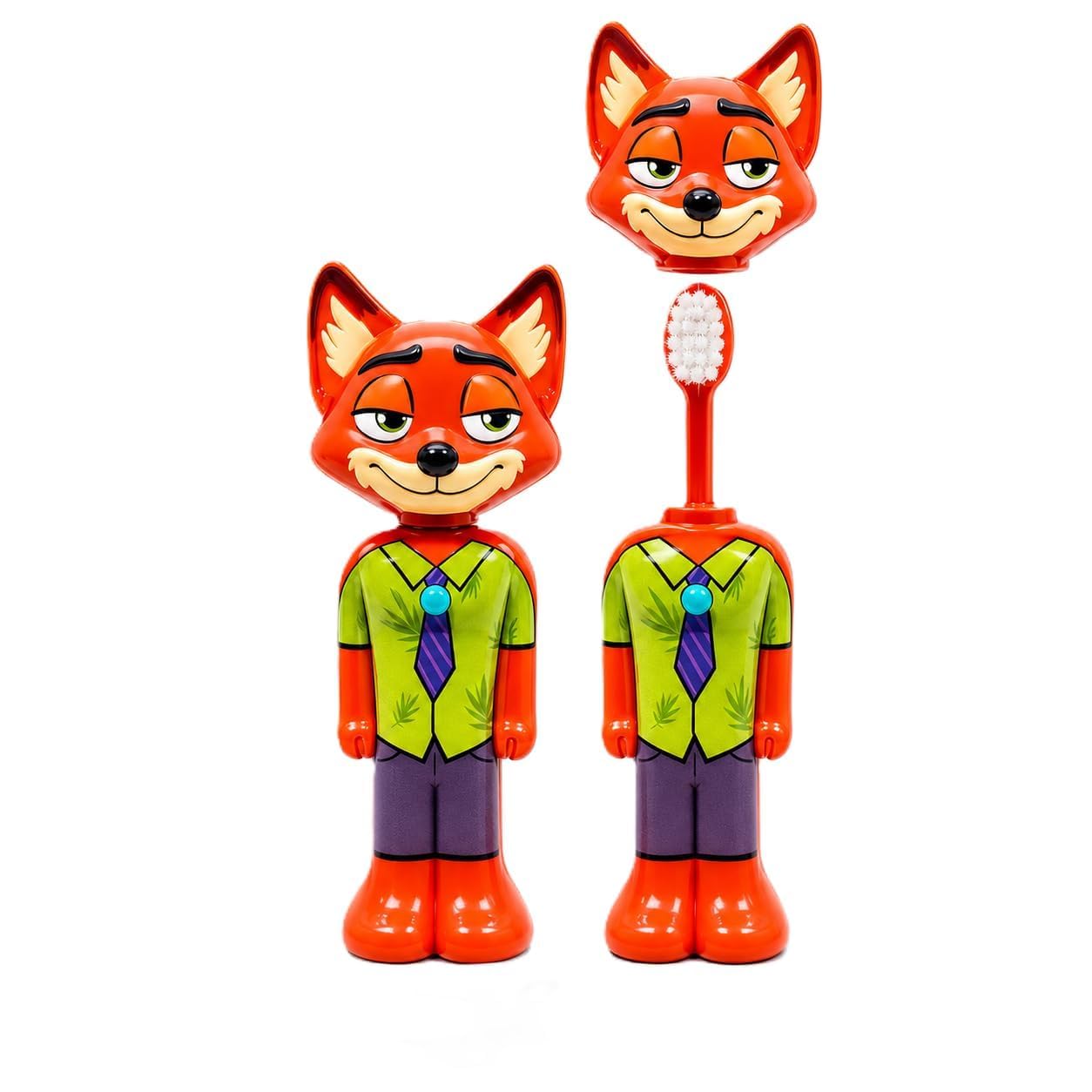 Pack of 1 Kids Fox Character Toothbrush with Soft Bristles and Protective Cap, Cute Animal Theme, Travel Friendly, for Boys and Girls-image-41