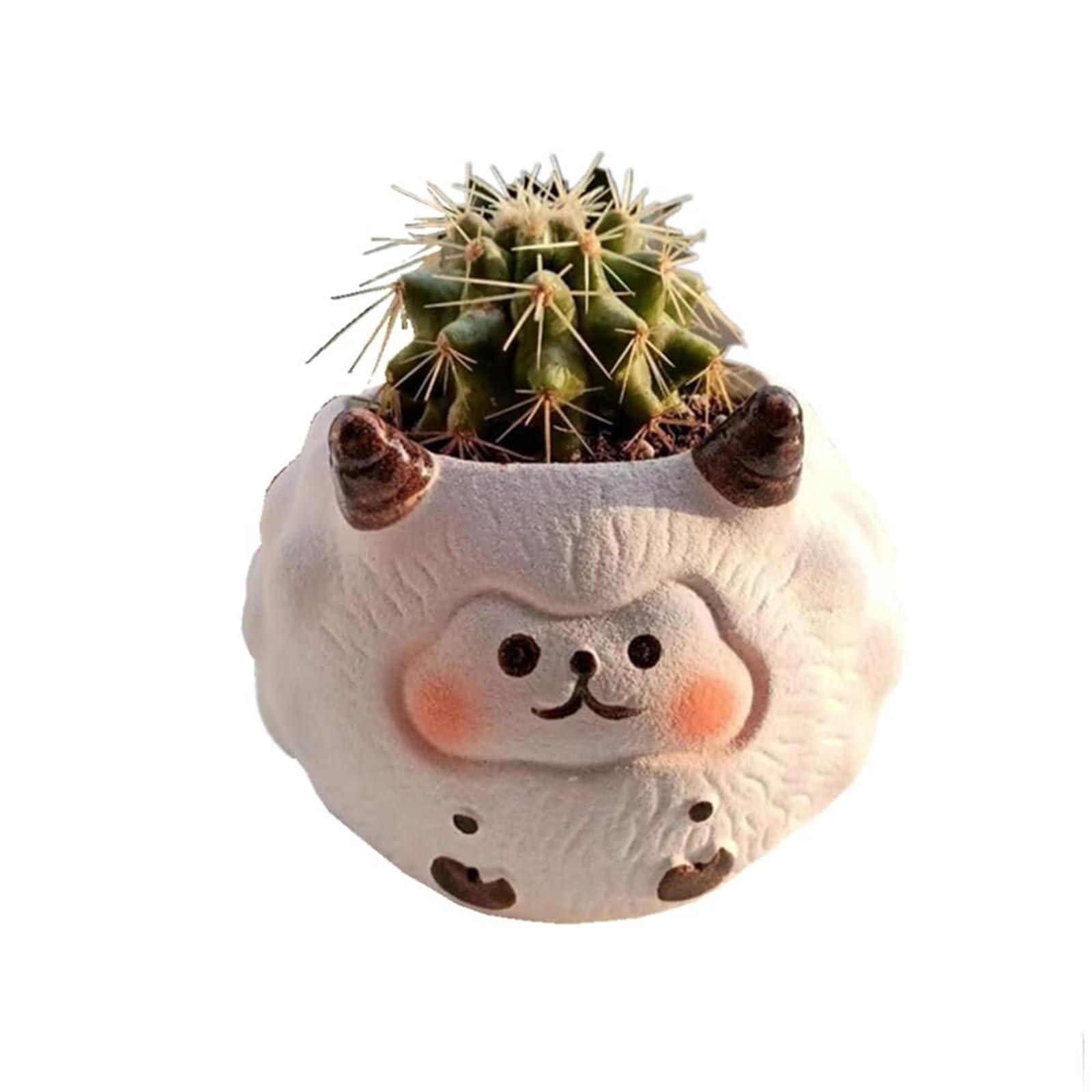 MDNIPQBAM natural Creative Ceramic Succulent Plant Pot Handmade Flowerpot Grass, With Drainage Hole for garden