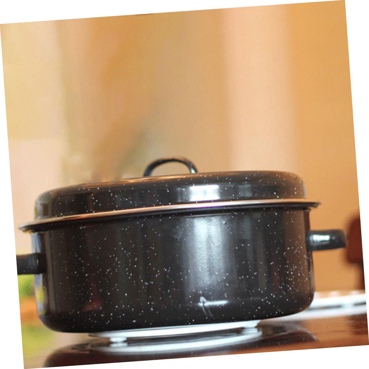 Cabilock Olla Redonda Para Asar Utensilio De Cocina Asador De Patatas y Castañas Fácil De Usar y Limpiar