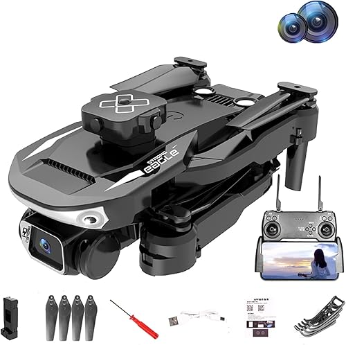 Leadmall S165MAX Dron de cuatro caras para evitar obstáculos cuadricóptero de posicionamiento cámara dual de alta definición ajuste eléctrico avión