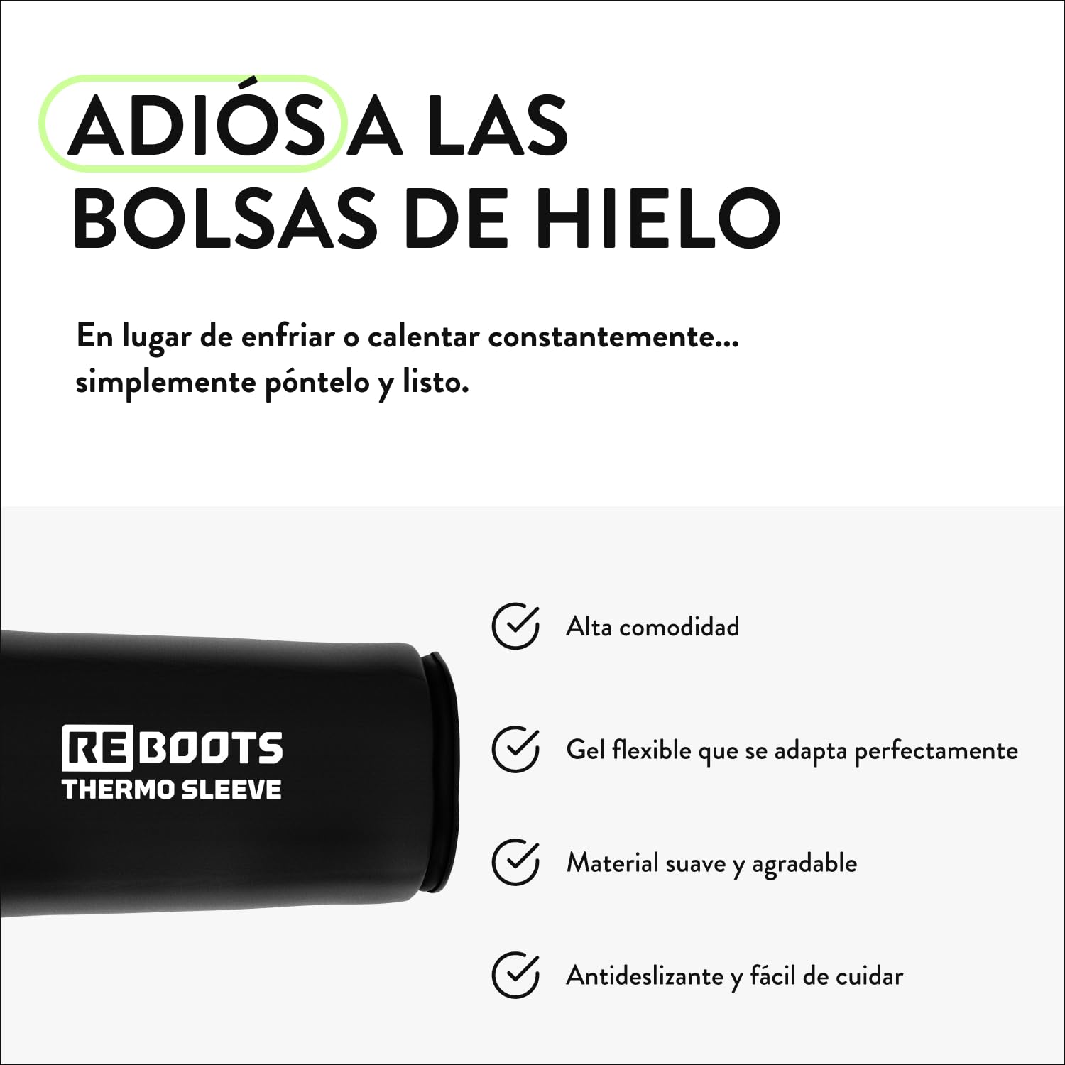 Thermal Sleeve | Vendaje | Terapia de calor y frío | Contra la inflamación | Para la regeneración | Almohadilla de calor y refrigeración | L