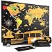 Scratch Off Map of The World, Detailed Travel Art Poster, Fits 17" x 24" Frame, Comes with Scratch Tool, 20 Push Pins, 4 Stickers, Cleaning Cloth, Carry Bag + Gift Tube by Newverest