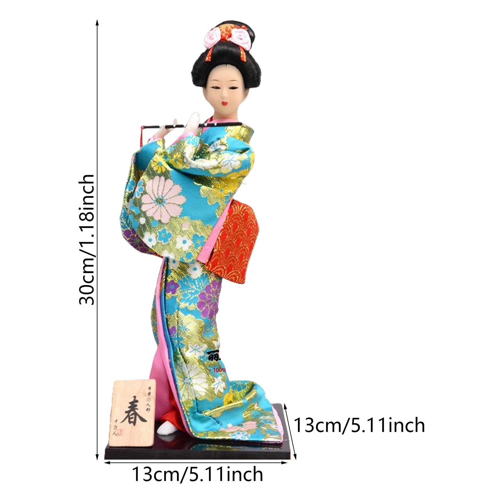 Figurine De Poupées Kimono Japonaises De 30 Cm pour Les Décorations De Bureau À Domicile avec Base De Durabilité Et Décorations Japonaises De Couleurs Vives