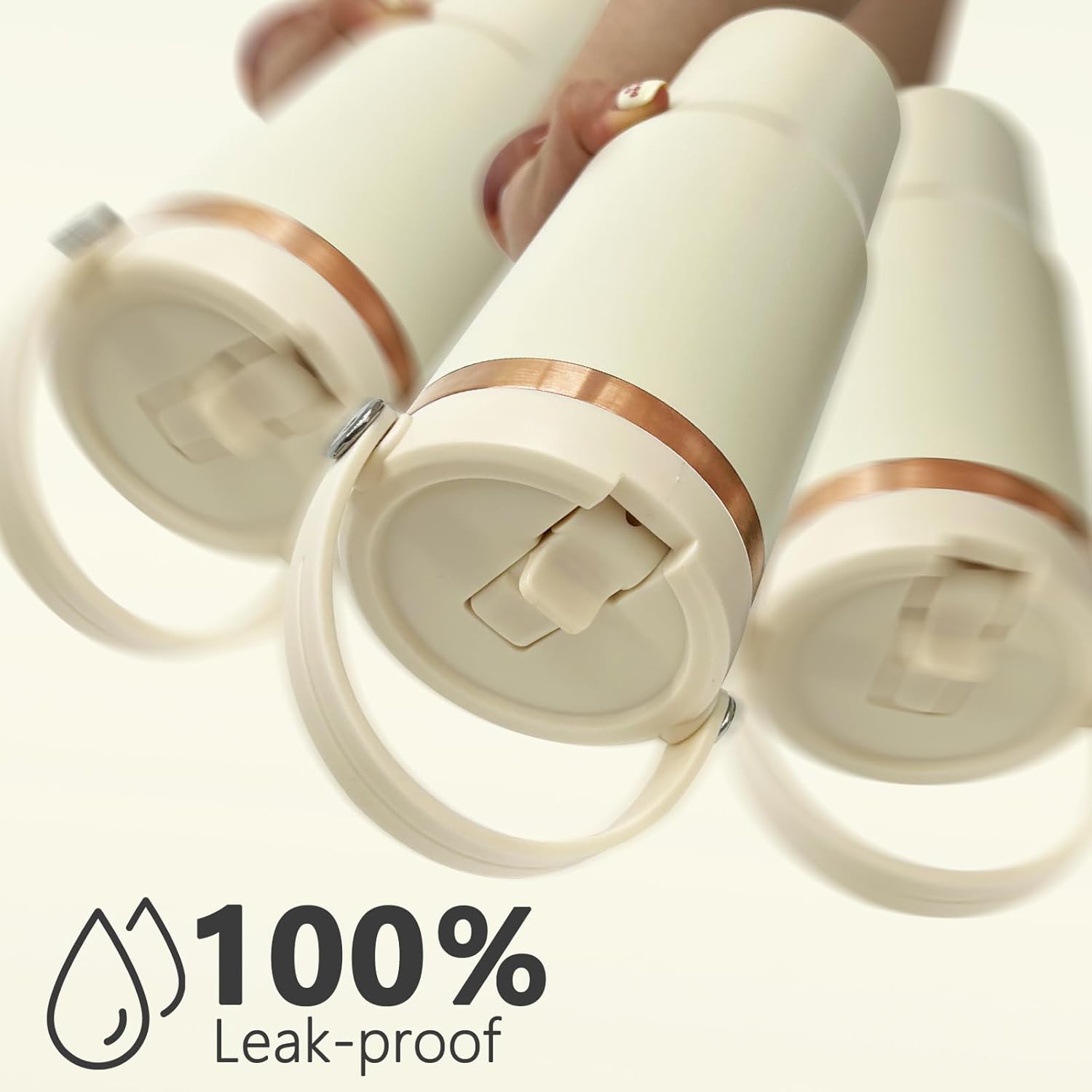 30 oz Tumbler Bulk with Handle and Straw, Vacuum Insulated Tumblers with Flip Straw and Top Handle, Leakproof Powder Coated Tumbler, Stainless Steel Travel Mug for Coffee Water (Cream, 4 Pack)