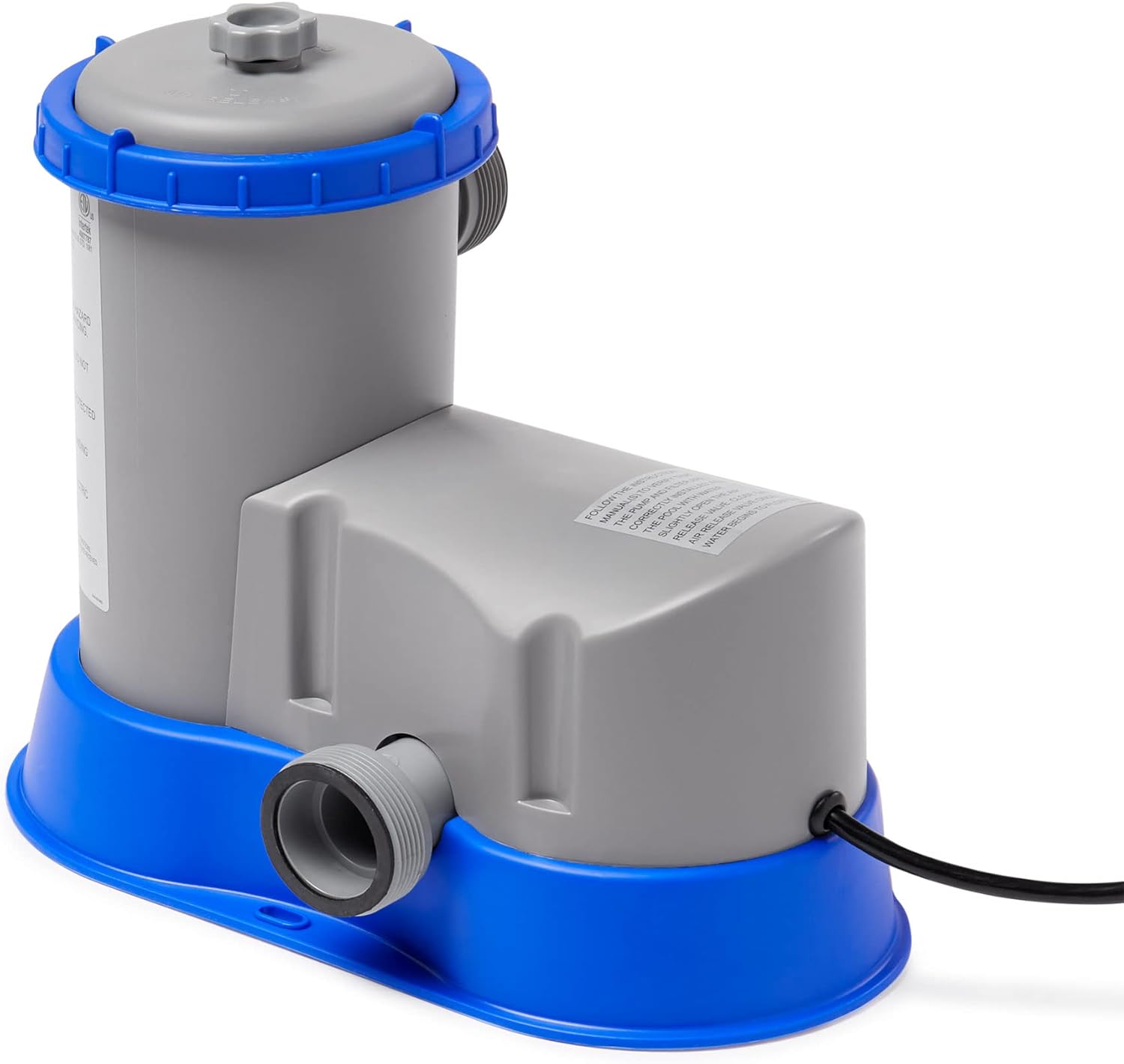 Bestway Flowclear Filter Pump with dimensions labeled