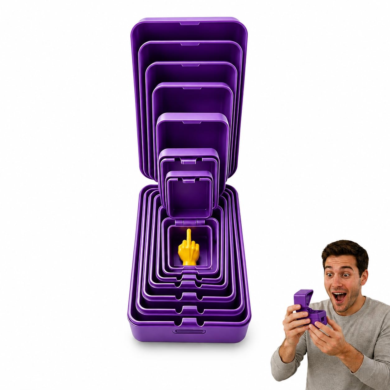 HiGropcore Nesting Middle Finger Surprise Gift Box,Middle Finger in a Box