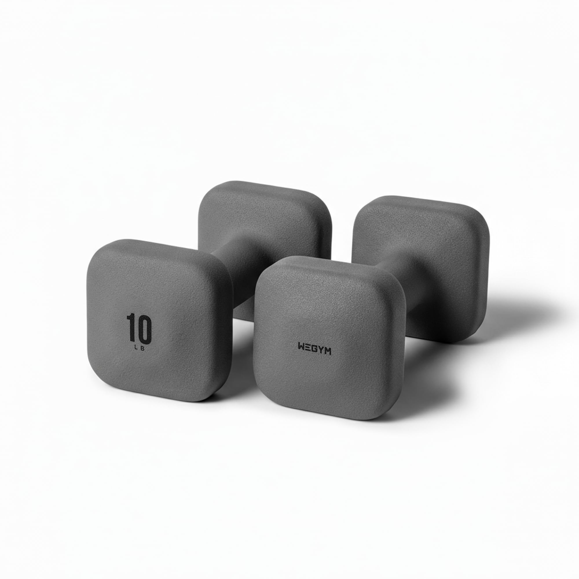 WeGym SafeGrip Square Dumbbells with Anti Slip Handles, Aesthetic Free Weights for Home Workouts, Stable Design Prevents Rolling during Floor Exercises