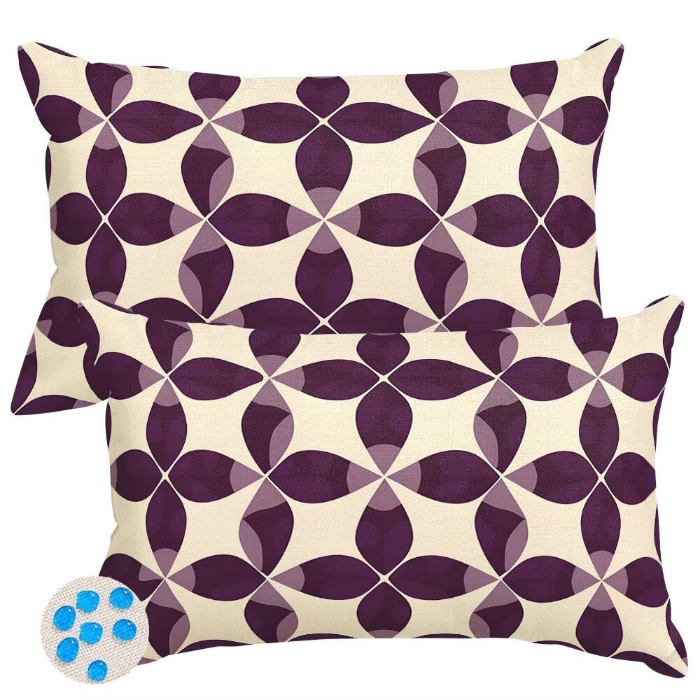 Housse coussin 50x70 cm lot de 2 rétro en polyester lin élégant
