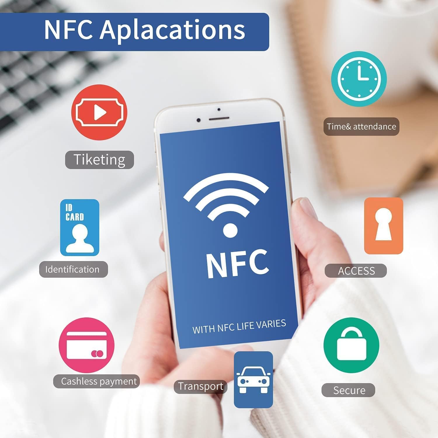 10 naklejek NFC NFC Tagi, NFC naklejki na metal, chip NTAG215, pamięć 504 bajtów – kompatybilne z aplikacjami na iPhone, aplikacjami na iOS Homekit i smartfonami z systemem Android