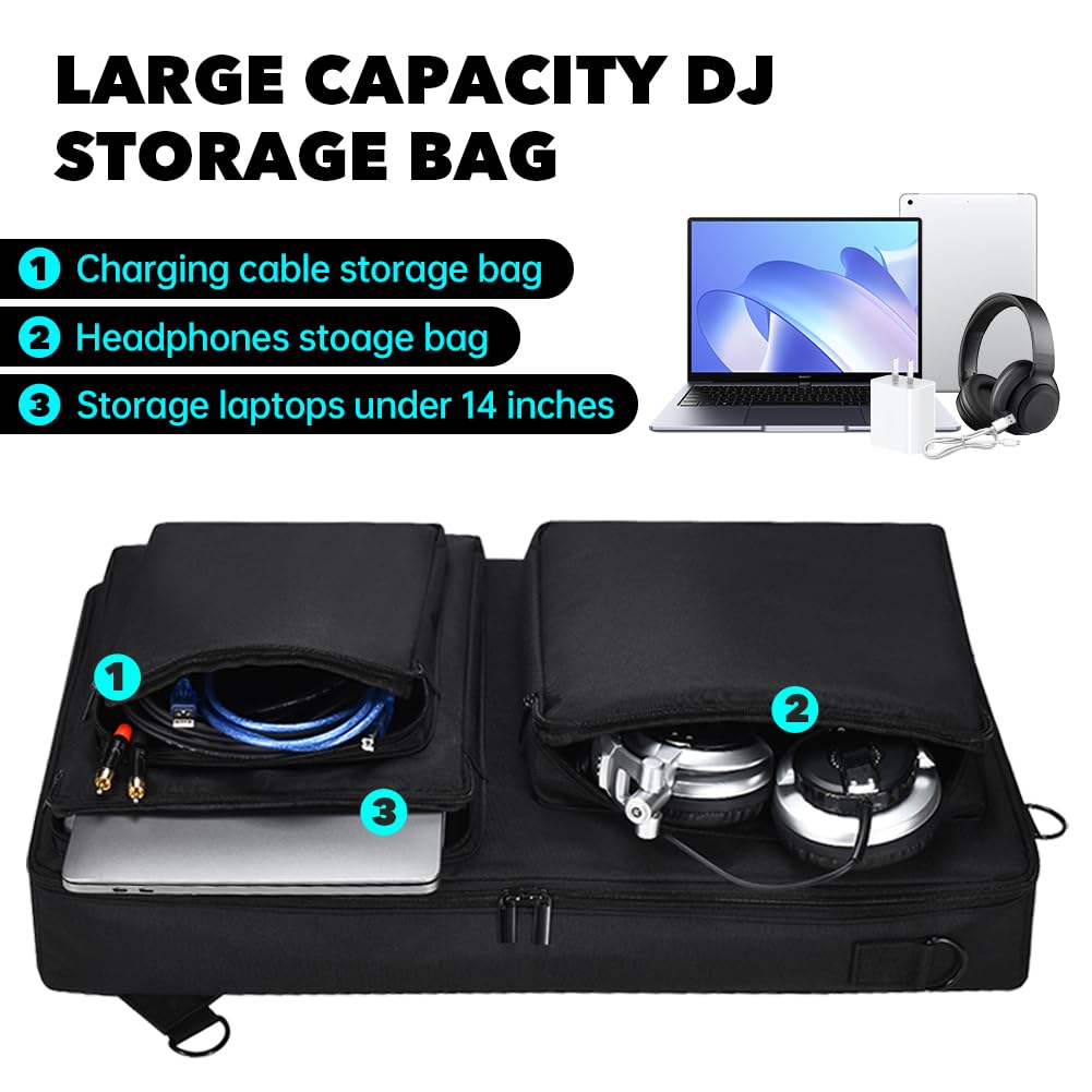 Meijunter DJ Controlador Bolsa de Transporte Compatible con Pioneer DJ DDJ-SR2/DDJ-SR para Native Instruments Traktor Kontrol S4 Mk3 para Hercules DJ Control Inpulse 500 con Correa de Hombro