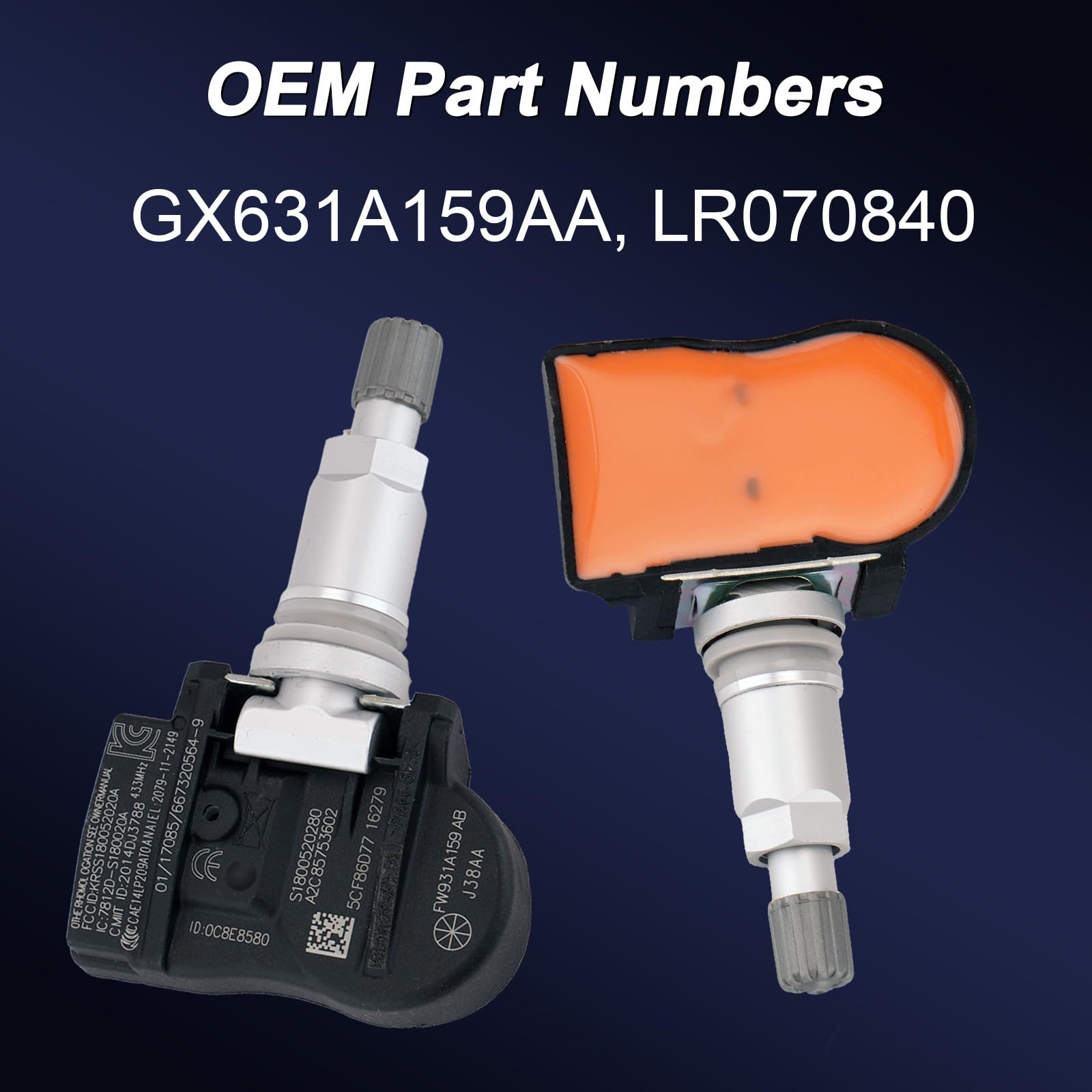 4 sensori di pressione dei pneumatici per Range Rover Sport Evoque per Land Rover Discovery per Jaguar F-Pace I-Pace XE Tpms Sensore Tpms Sensore Sostituire GX631A159AA LR070840