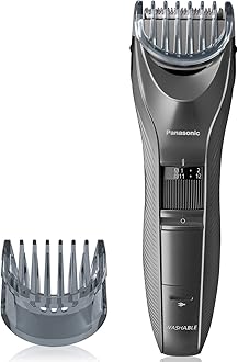 Performance Hair Clippers with 2 Attachments and Adjustable Length Settings, Corded or Cordless Trimmer for Hair and Beard - ER-GC63-H (Silver)