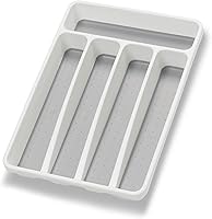 Loyareal 5-Compartment Silverware Organizer Tray - White Kitchen Drawer Flatware Holder, Non-Slip, BPA-Free, Fits Most Drawers