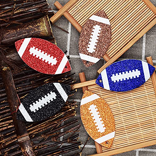 Leather Rugby Dangle Drop Earrings Colorful Glitter Faux Leather American Football Earrings for Women3