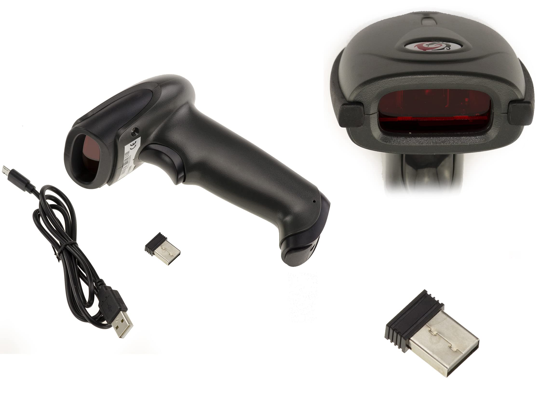 KALEA-INFORMATIQUE Douchette Scanner Lecteur de Codes à Barres Type EAN. Liaison sans Fil Bluetooth 4.0 2.4G ou par Cordon USB | Scanner sans fil Bluetooth 4.0 et 2.4G compatible codes 1D EAN, ISBN et Code 128.