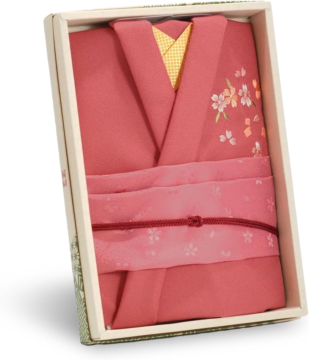 COTONOHA Kyoto Saibi Kimono Style Furoshiki & Small Furoshiki Set -Japanese wrapping cloth- For Gift Bag (Embroidered Rose)