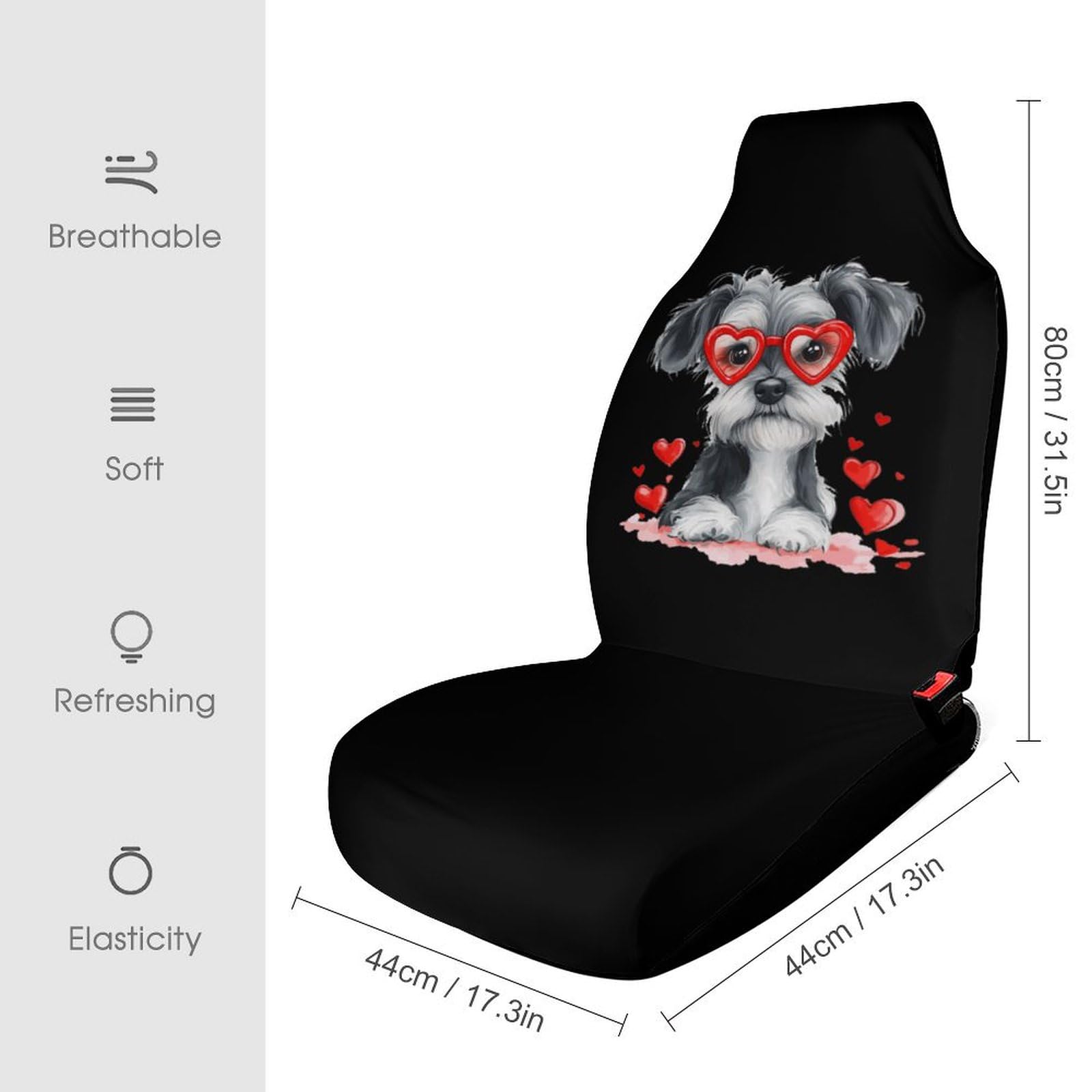 Schnauzer Car Seat Covers Universal Car Front Seats Protector Auto Interior Accessories 1PCS