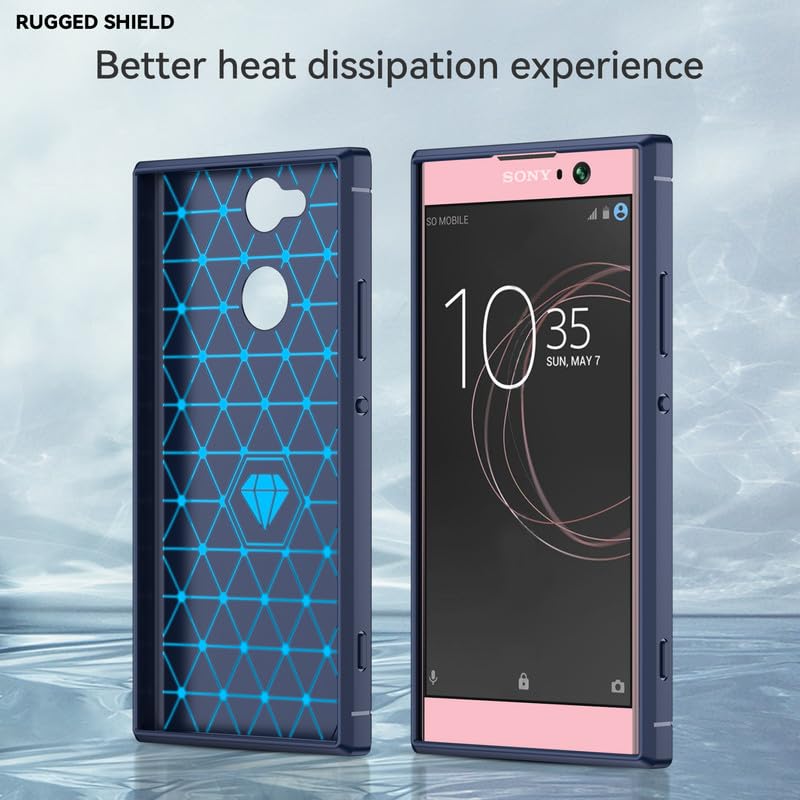 Image of Hybrid Carbon Fiber Back Case for Sony Xperia XA2 (Blue)