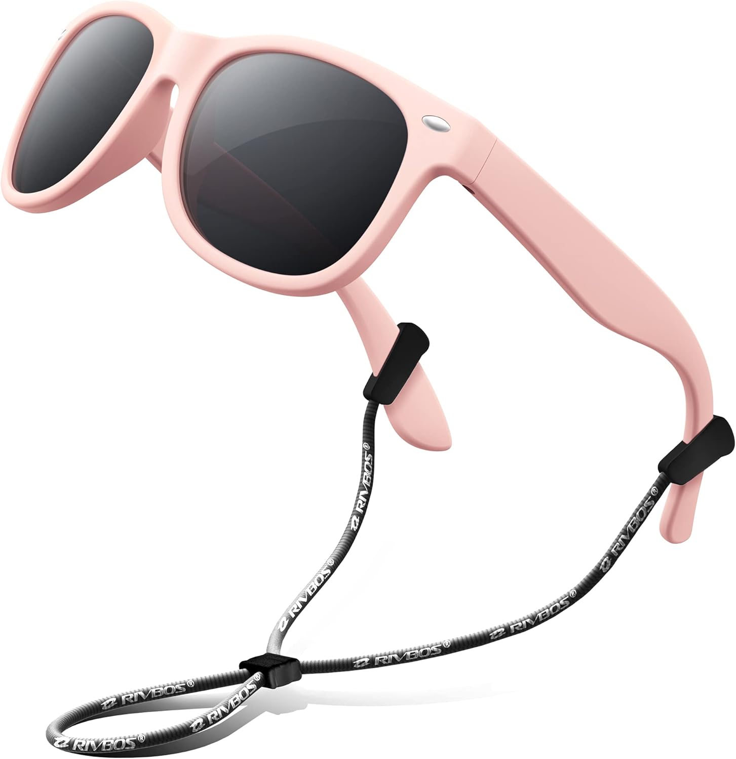 RIVBOS Kids Sunglasses for Girls Boys with Strap Polarized UV Protection Flexible Rubber Shades RBK004-2 Pink : Clothing, Shoes & Jewelry