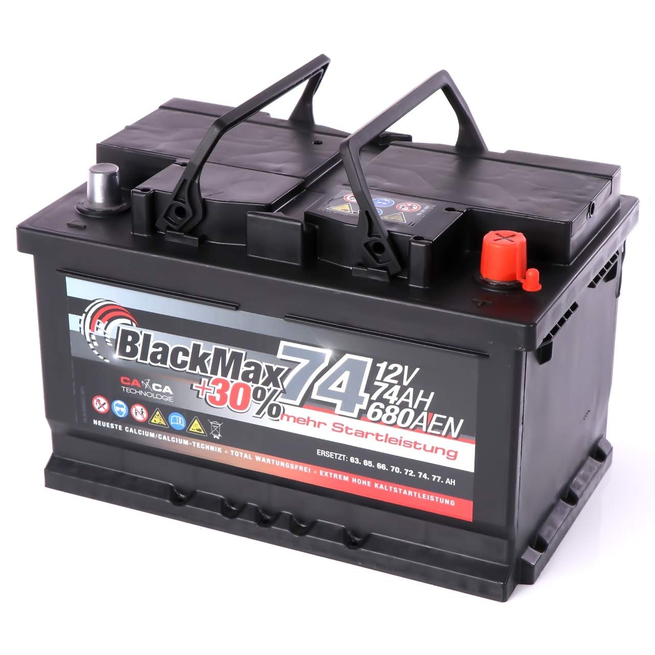 PKW Batterie Autobatterie 12V 74Ah BlackMax Starterbatterie statt 70Ah 72Ah 75Ah