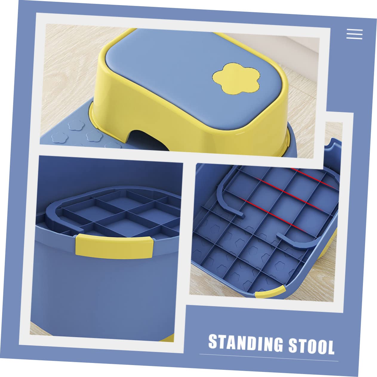 Marchepied Double pour Garçon et Filles, Tabouret de Sécurité Rond PP | Compact et Léger, Pieds Antidérapants, pour Bébé et Garçon et Filles, Usage Quotidien à Maison