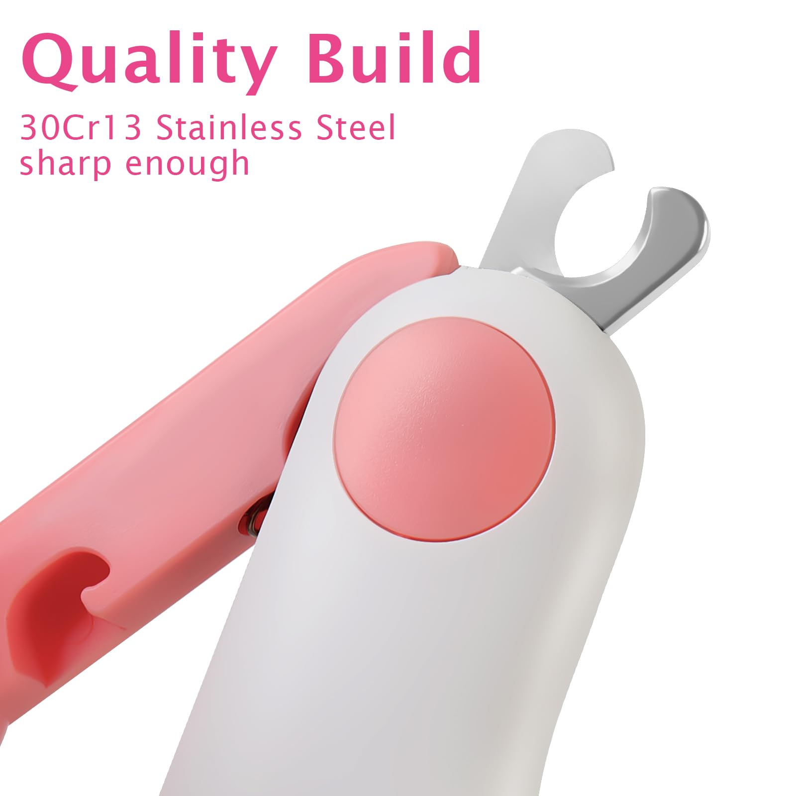 Small Animals Nail Clippers with LED Lights to Avoid Excessive Cutting and Razor Sharp Blades - Professional Claw Trimmer for Tiny Dog Cat Kitten Bunny Rabbit Bird Guinea Pigs Ferret Hamsters (Pink) - image 3