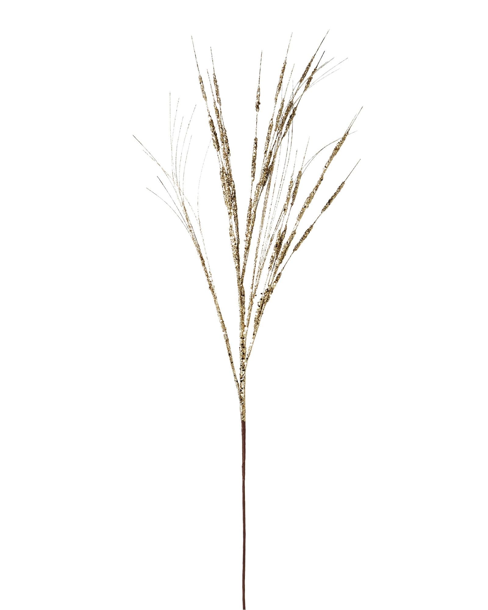 Gold Glitter Wispy Christmas Spray – 100 cm Decorative Stem for Wreaths & Garlands