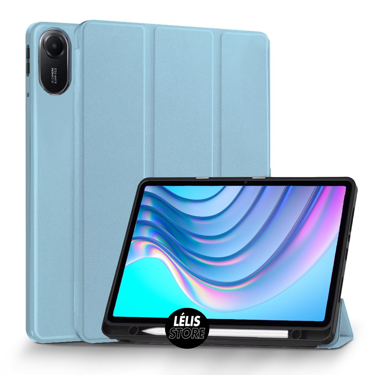 Redmi タブレット With blue cover Capa Capinha Case Compatível com Redmi PAD 2 com função sleep e