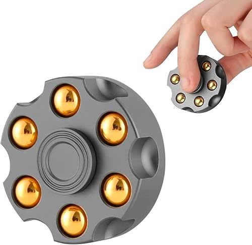 2 juguetes giratorios para aliviar la ansiedad y el estrés, juguetes de alta velocidad con rodamientos de acero inoxidable ultra duraderos (gris +