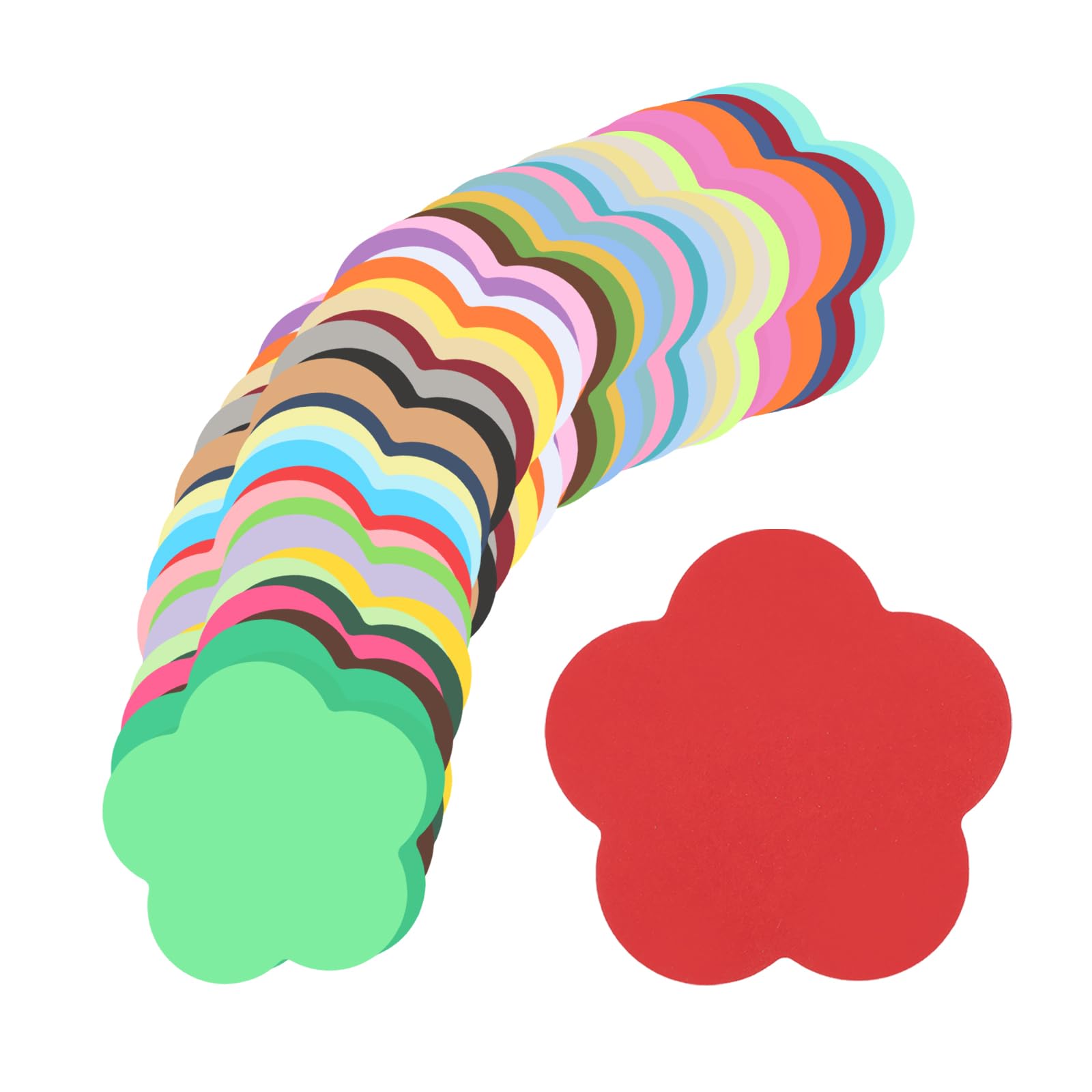sourcing map 100 Pack Flower Cutouts Paper Bulletin Board Decorations Multi-Color 3.4x3.4 Inch for Teachers DIY Craft Chalkboard Wall Decoration