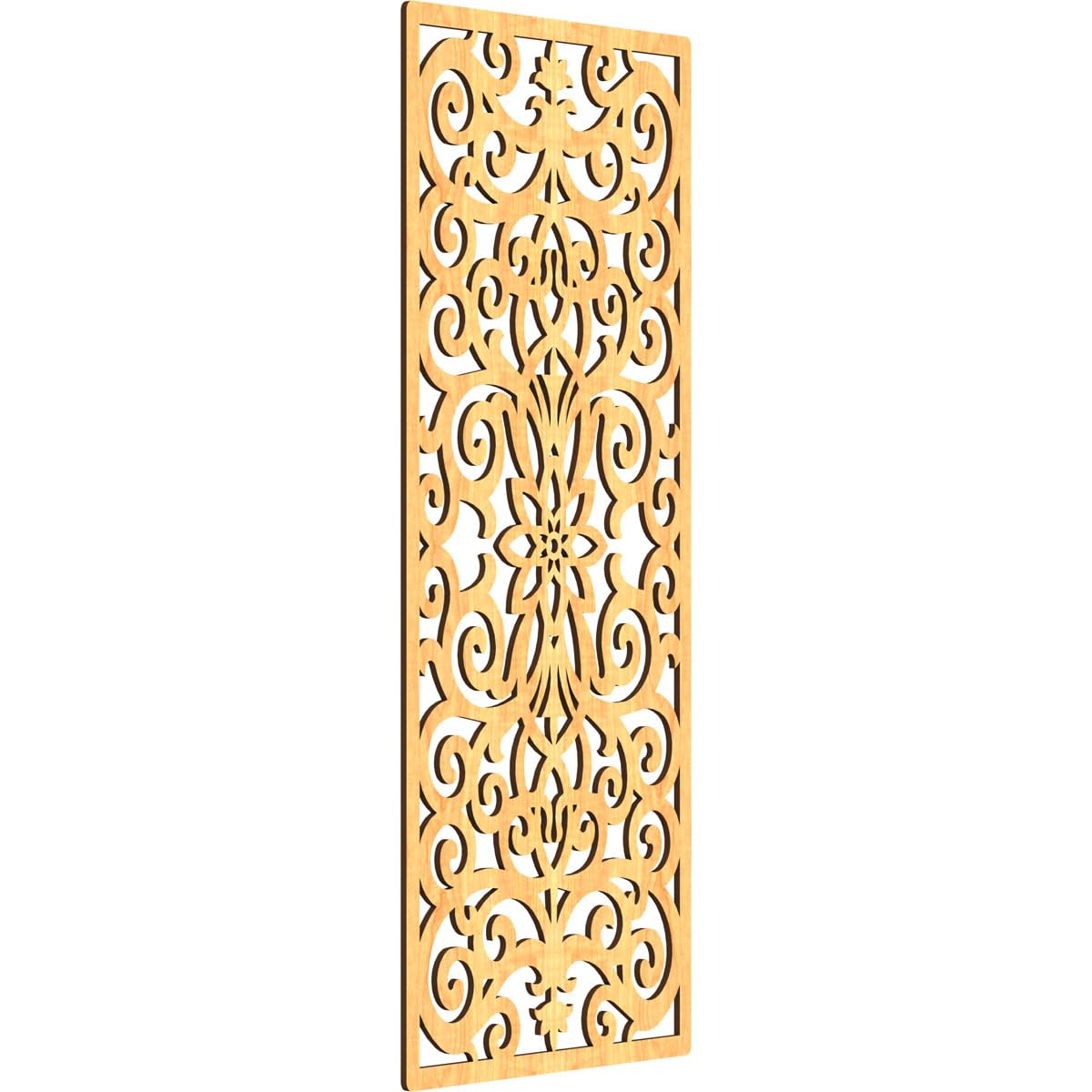 Buel Decorative Pierced Fretwork Wood Wall Panels, 19 3/8"W x 49 3/8"H x 3/8"T, Cherry