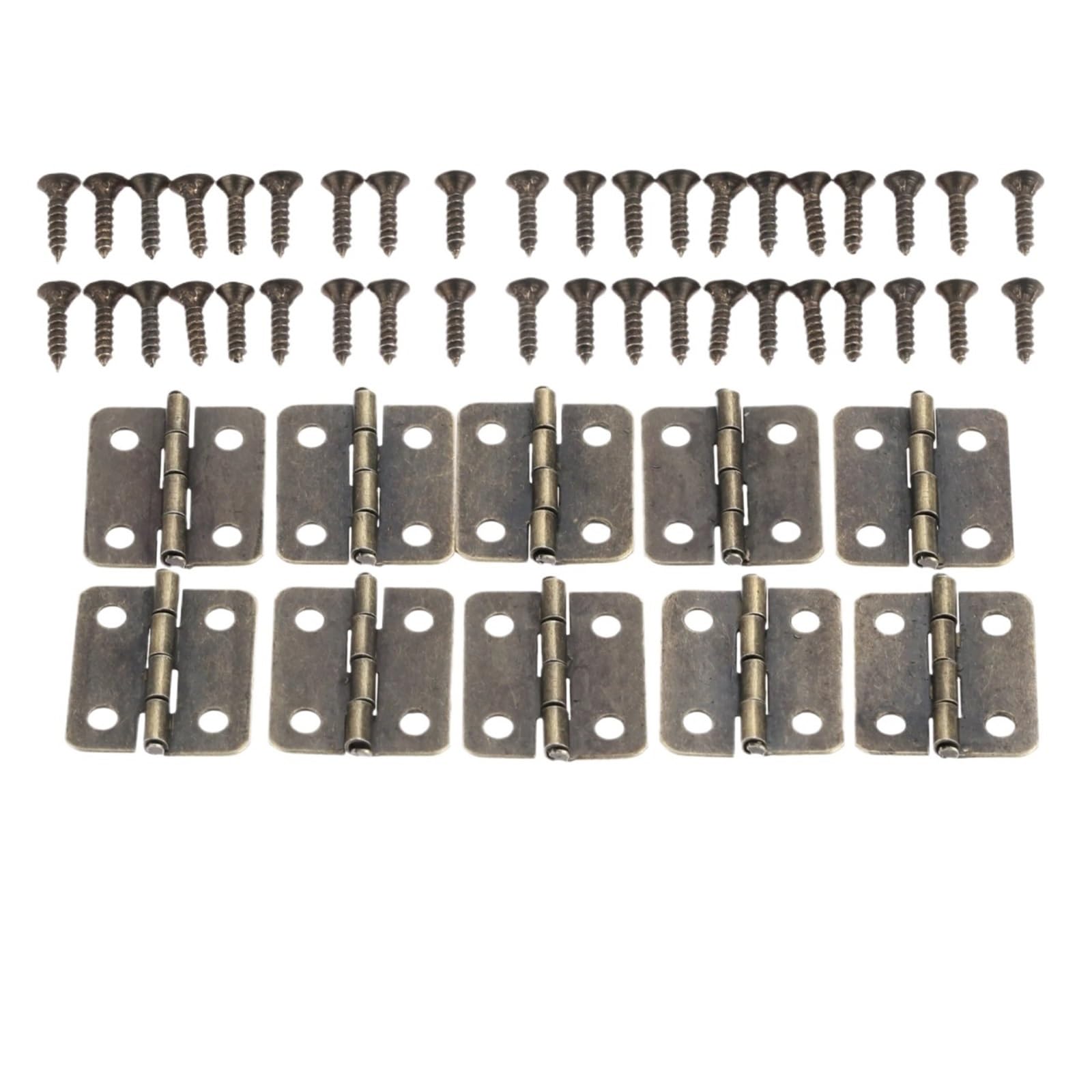 Kdhcvkz Antique Bronze 10Pcs Hinges With Screw 4 Holes 18 * 16Mm Cabinet Wooden Hinges(Antique Bronze)