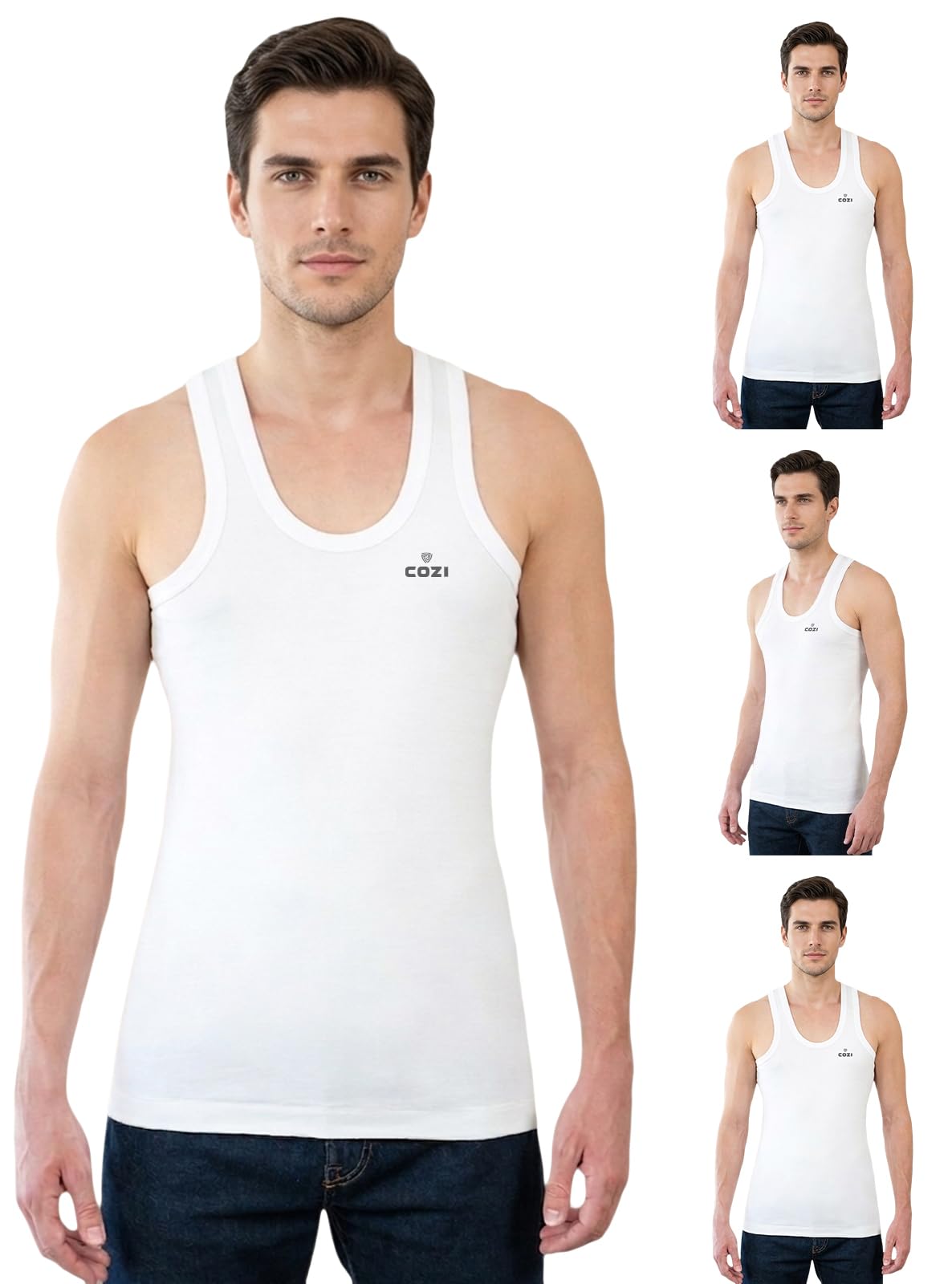 lux cozi Men's Solid Vest (Pack of 4)-picture-35