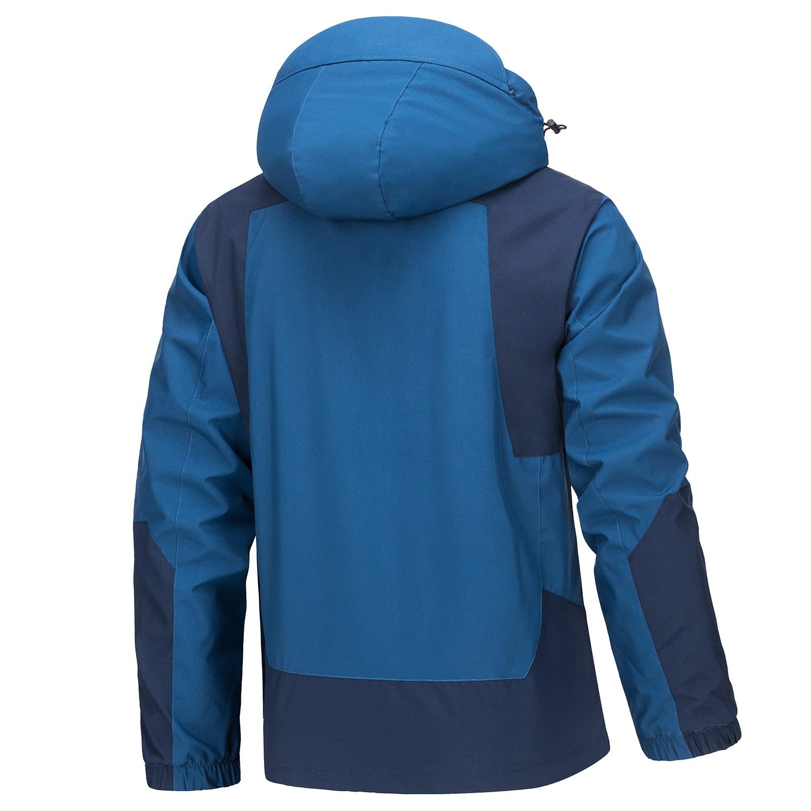 Generisch Giacca da Ciclismo Uomo Impermeabile Per Campeggio All'aperto Giacca Pioggia Con Cappuccio Impermeabile Giacca Leggera E Tasche Tasche Con Tasche Con Cerniera Trekking Impermeabile Giacca