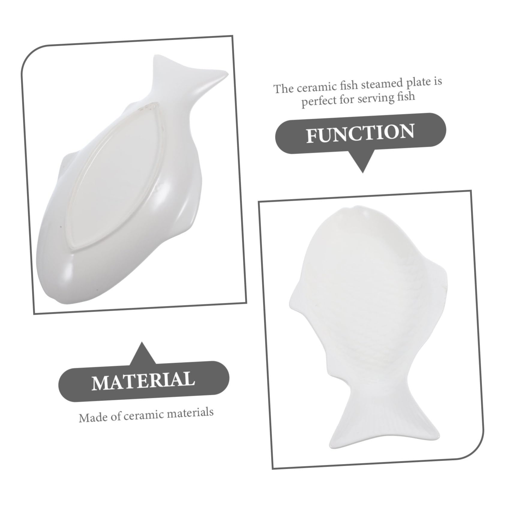 Piatto da portata a forma di pesce in ceramica, 38,1 cm, elegante vassoio per frutti di mare a forma di pesce, per antipasti e feste, perfetto per intrattenimento e decorazione della casa, ideale per