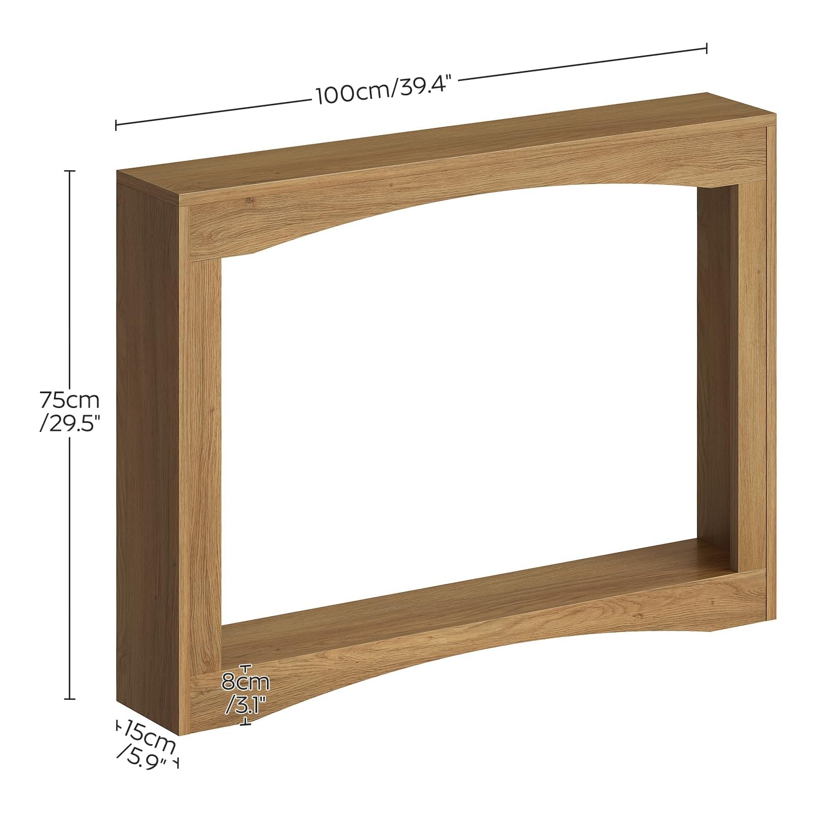 YATINEY Mesa de Consola Estrecha de 100 cm de Largo, Mesa Auxiliar Ultrafina, Decorativa Rústica, para Sala de Estar, Pasillo, Entrada, Nogal Claro XCT19VV