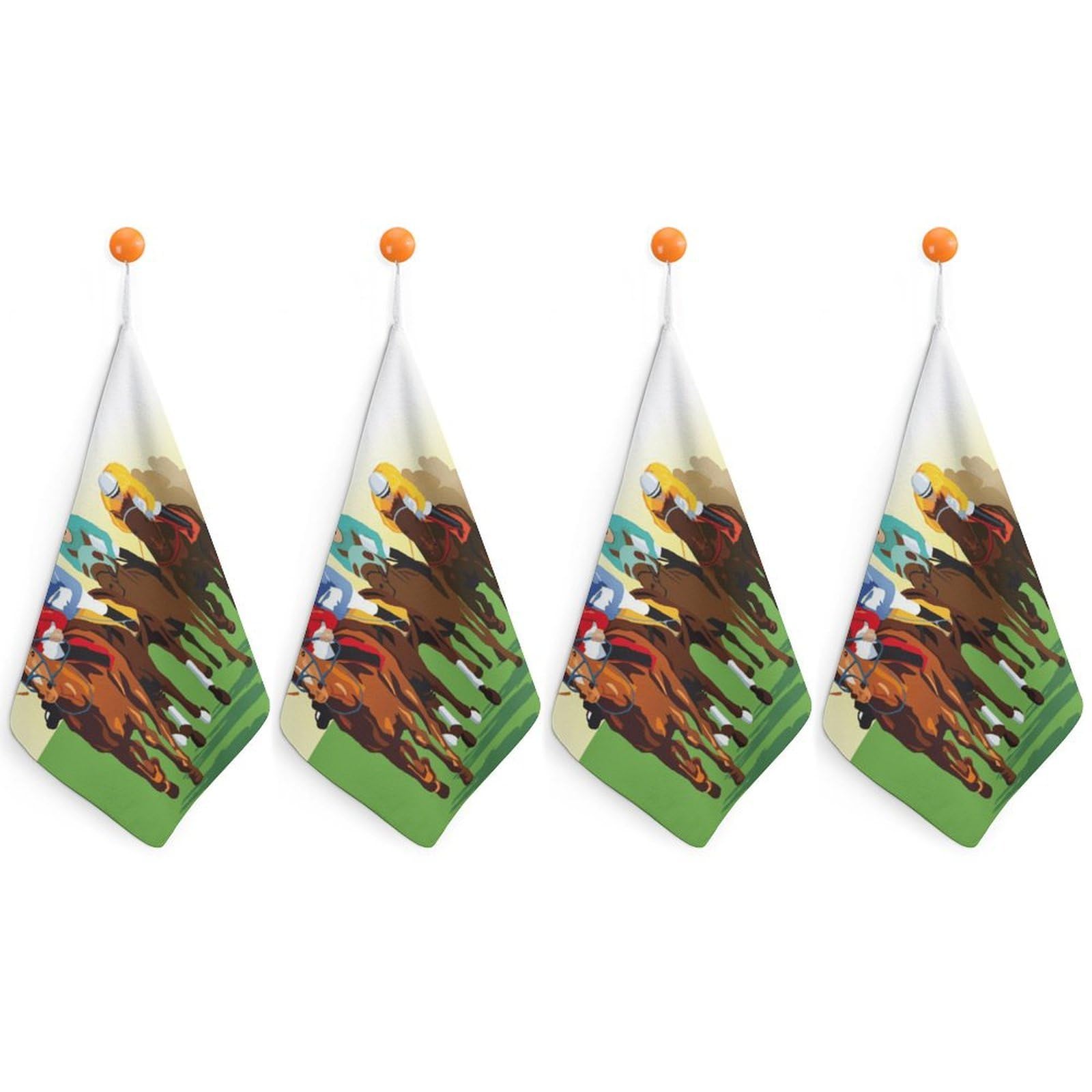 CGSBNGHA Horse Racing Cartoons Hand Towel Hanging Face Towels Cleaning Cloths Handkerchief for Bathroom Kitchen