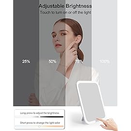 Chomeiu Makeup Bag with LED Mirror, Travel Makeup Case for Women and Makeup Artists Cosmetic Organizer Large Make Up Bags with Light Up Mirror, 3 Color Lights, Adjustable Dividers, Quilted Green