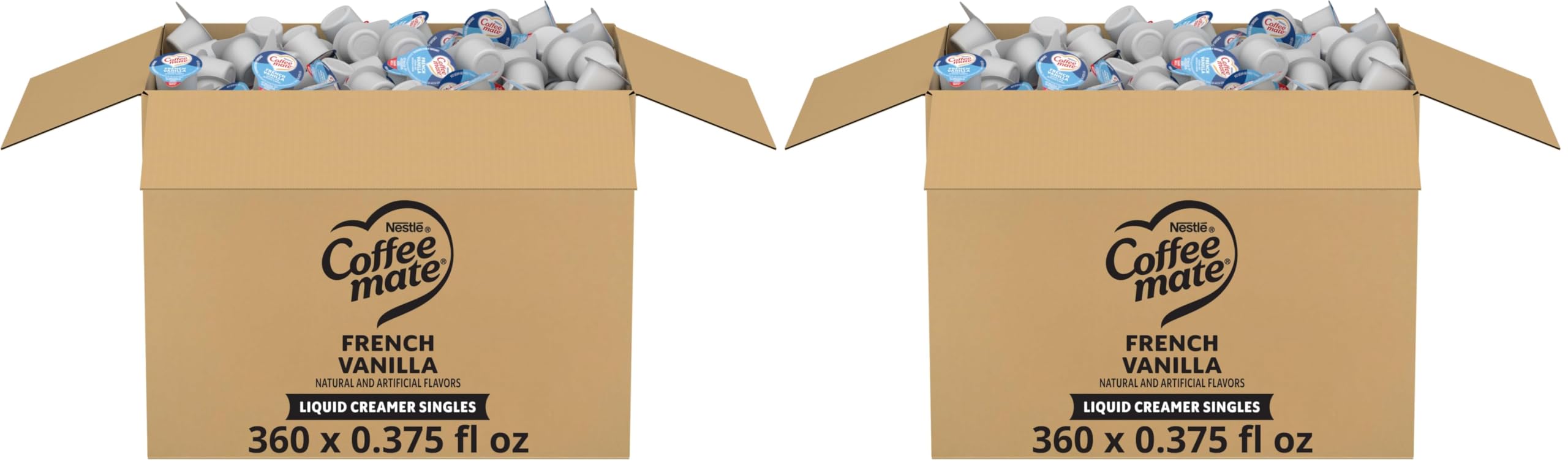 Nestle Coffee mate Coffee Creamer, French Vanilla, Liquid Creamer Singles, Non Dairy, No Refrigeration, Box of 360 (Pack of 2)