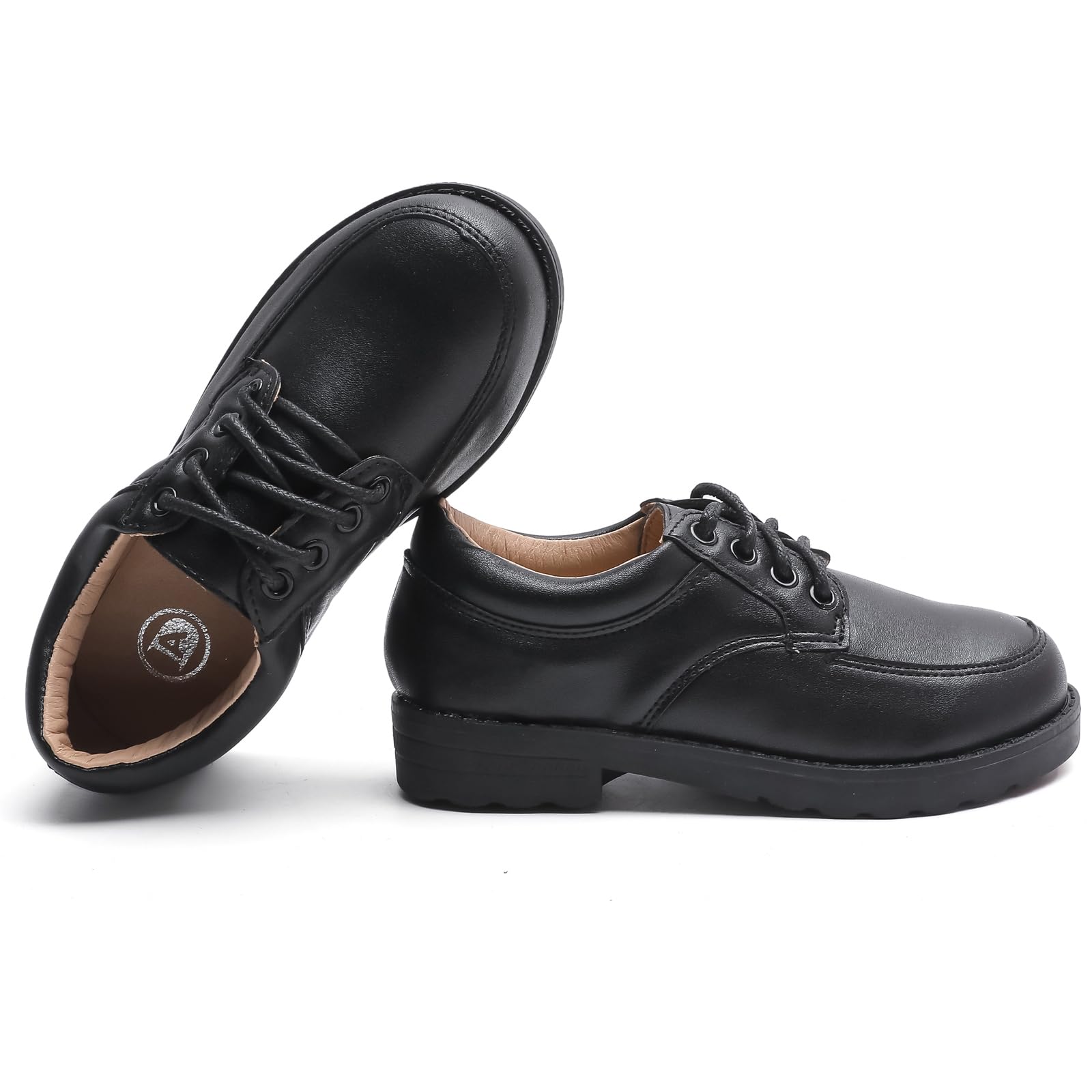 WUIWUIYU Garçons Chaussures habillées à Lacets Derby Chaussures de Bal de Mariage Formelles